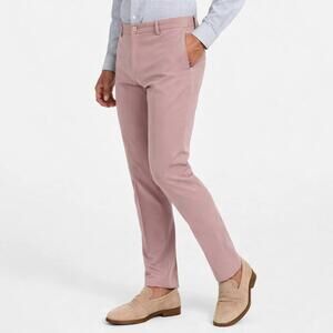 Michael Kors Mens Classic Fit Performance Stretch Dress Pants Mauve Pink 38 x 32